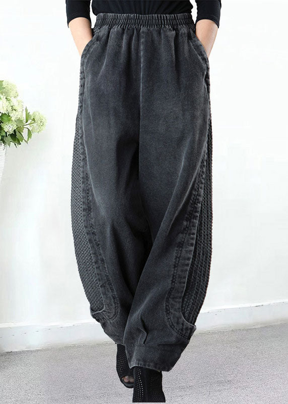 Oversize Ballonhose in Dark Denim mit Struktur-Details