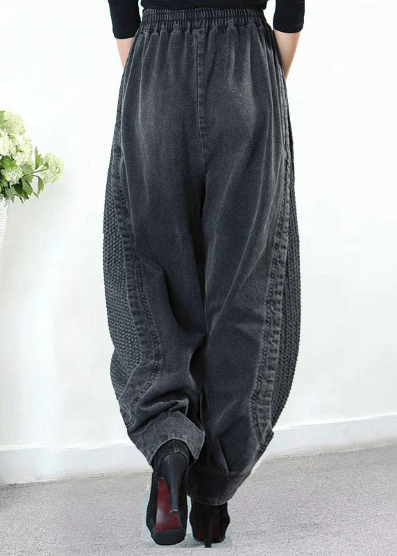 Oversize Ballonhose in Dark Denim mit Struktur-Details