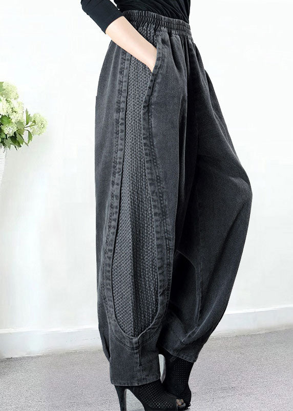 Oversize Ballonhose in Dark Denim mit Struktur-Details