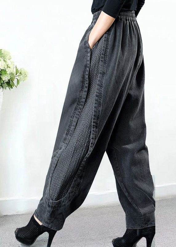 Oversize Ballonhose in Dark Denim mit Struktur-Details