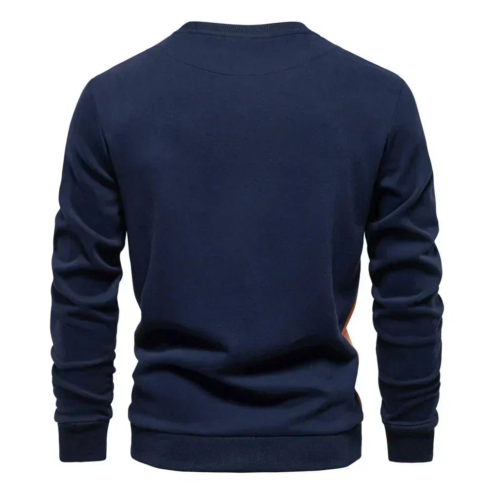 Blaues Sweatshirt mit Colorblock-Details