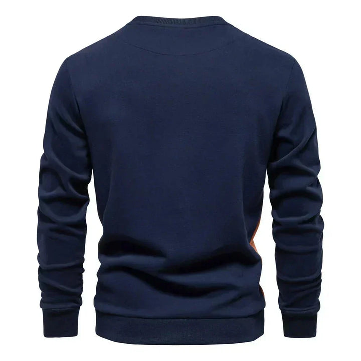Blaues Sweatshirt mit Colorblock-Details
