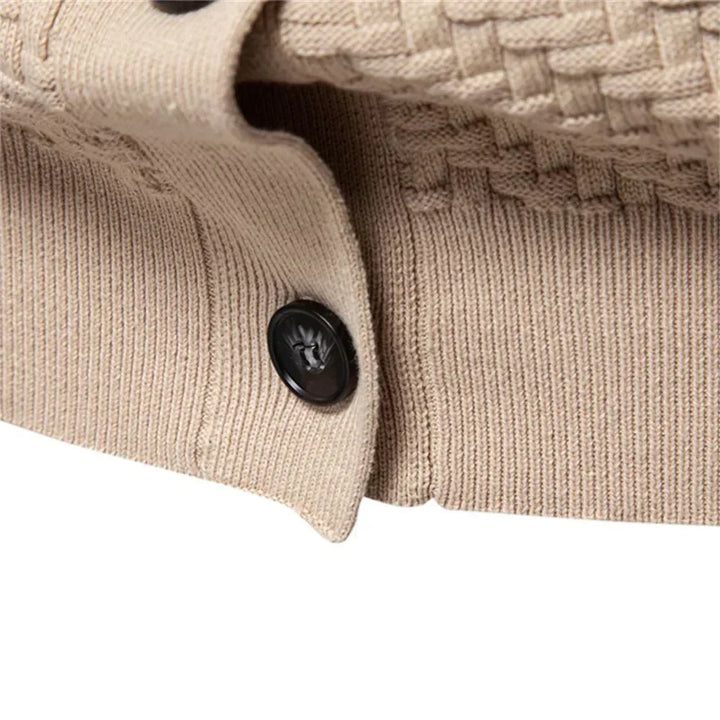 Hellgrauer V-Ausschnitt Cardigan mit Struktur-Front