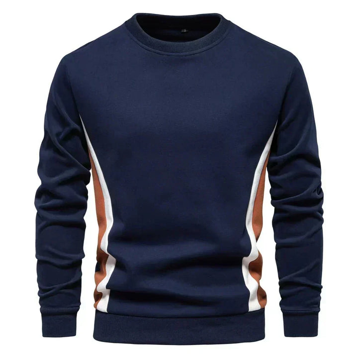 Blaues Sweatshirt mit Colorblock-Details