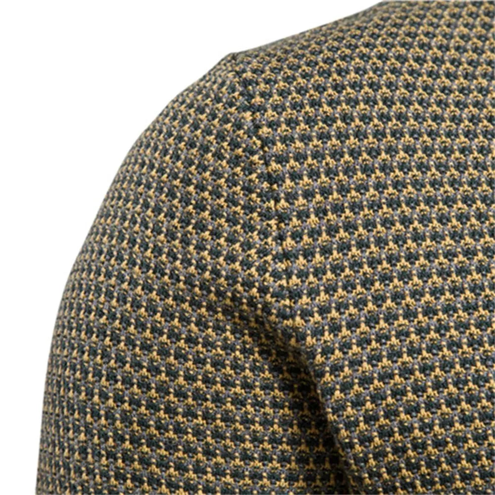 Zweifarbiger Wabenstrick-Pullover mit Kontrastbündchen