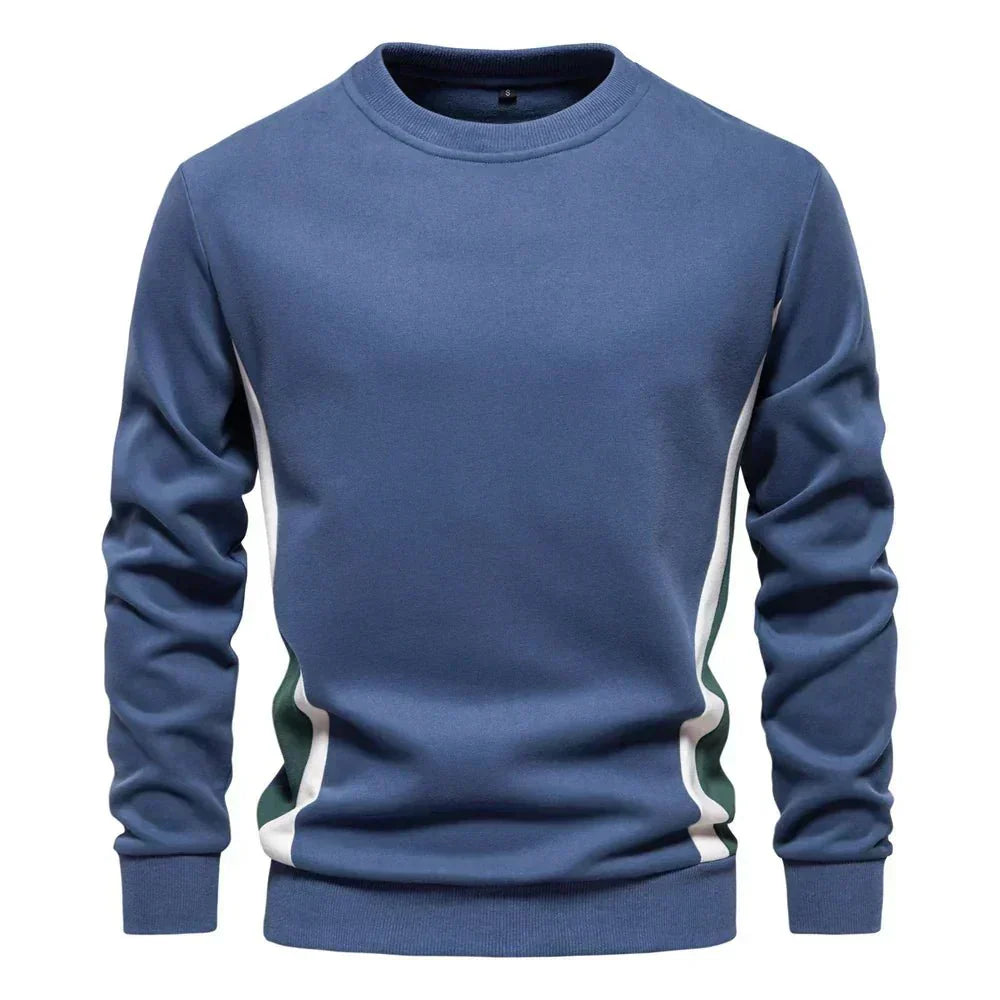 Blaues Sweatshirt mit Colorblock-Details