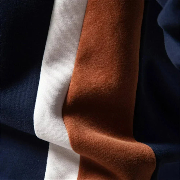 Blaues Sweatshirt mit Colorblock-Details