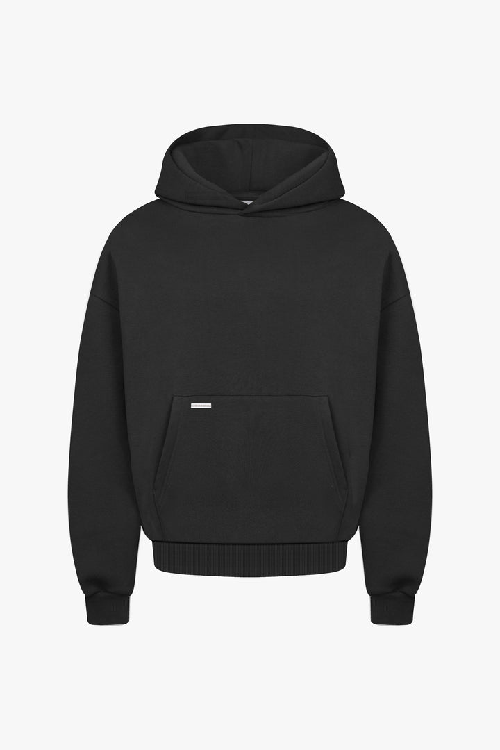 Premium Minimalistischer Hoodie in Schwarz