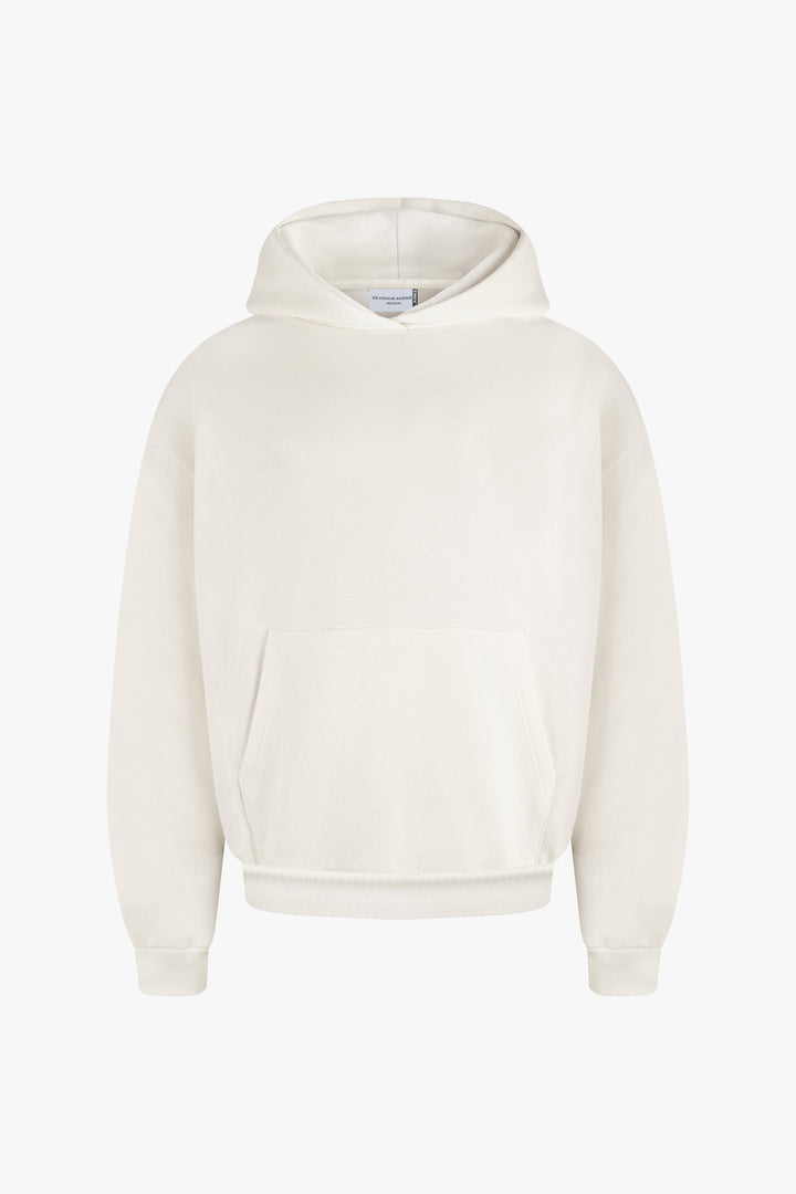 Premium Minimalistischer Hoodie in Off-White