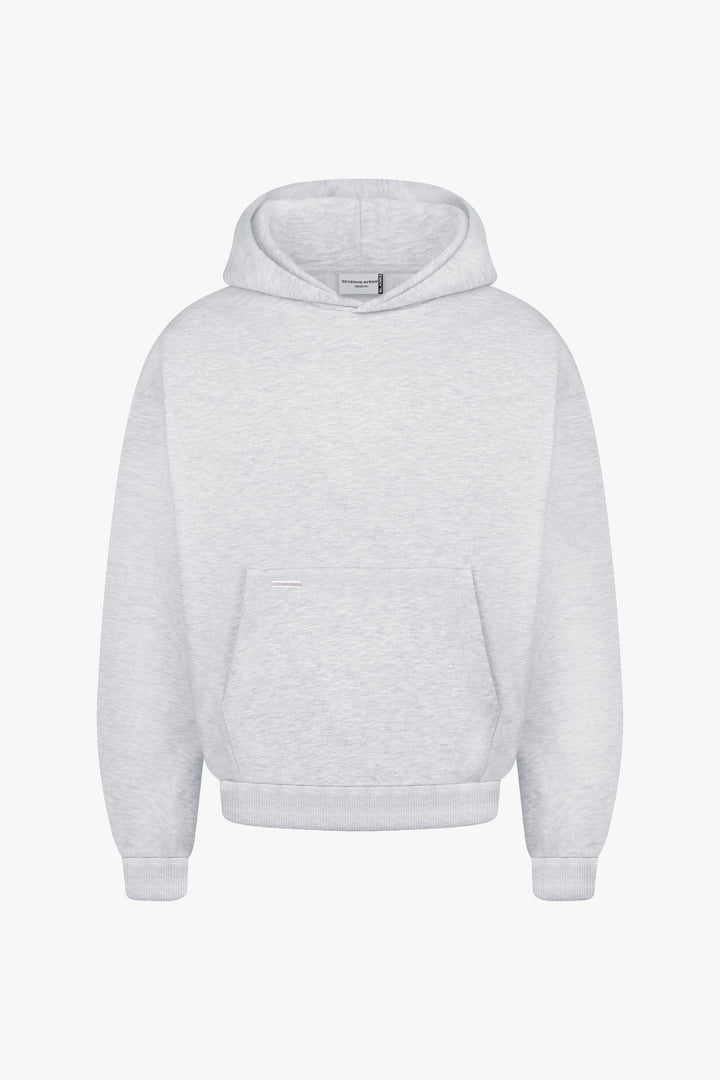 Premium Minimalistischer Hoodie in Grau Meliert