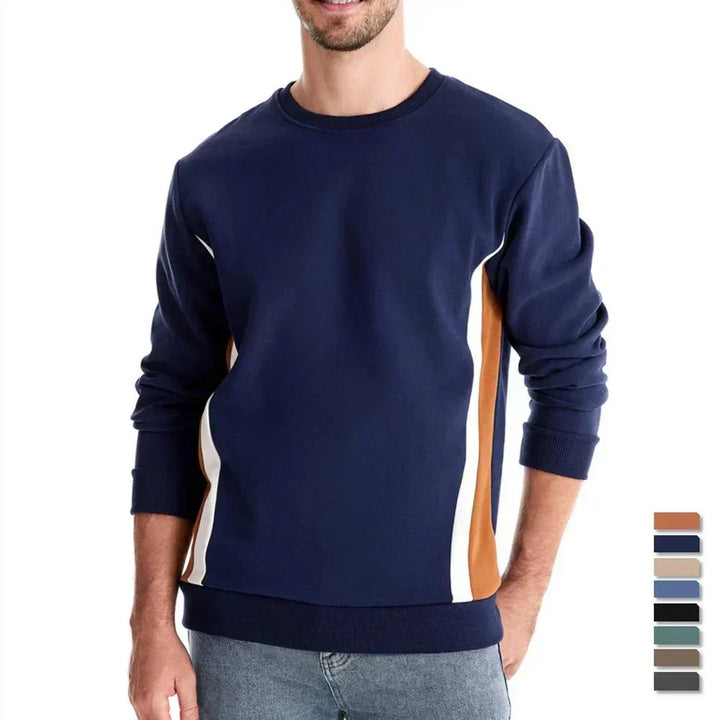Blaues Sweatshirt mit Colorblock-Details