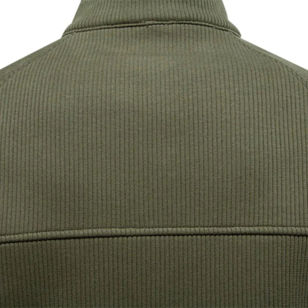 Grauer Troyer-Pullover mit halbem Reißverschluss