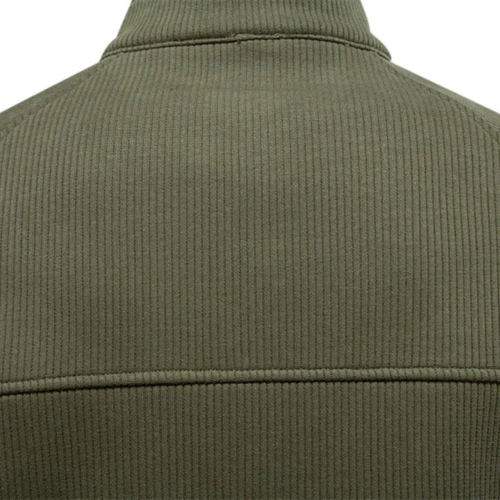 Grauer Troyer-Pullover mit halbem Reißverschluss