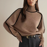 Maria - Rollkragenpullover mit Paspeln