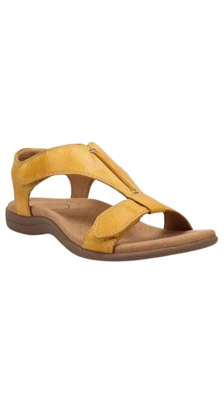 Schwarze Komfort-Sandalen mit Klettverschluss für Damen