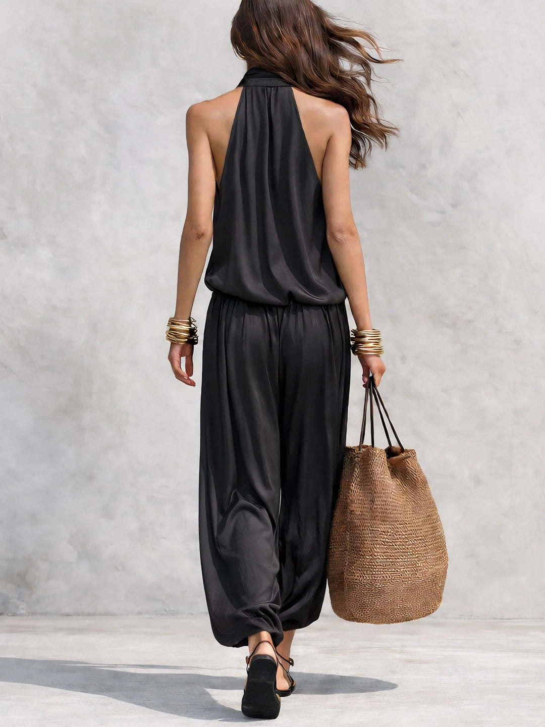 Serena Halter Neck Top und Faltenhose Set