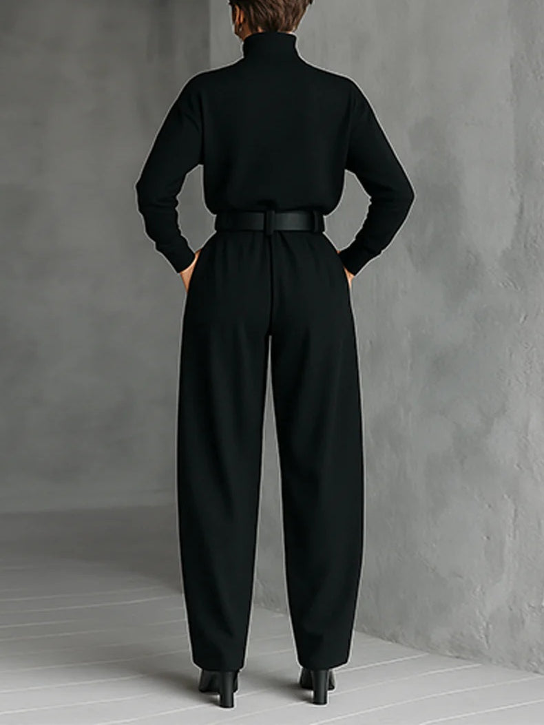 Zweiteiliges Set mit Rollkragen und weiter Hose