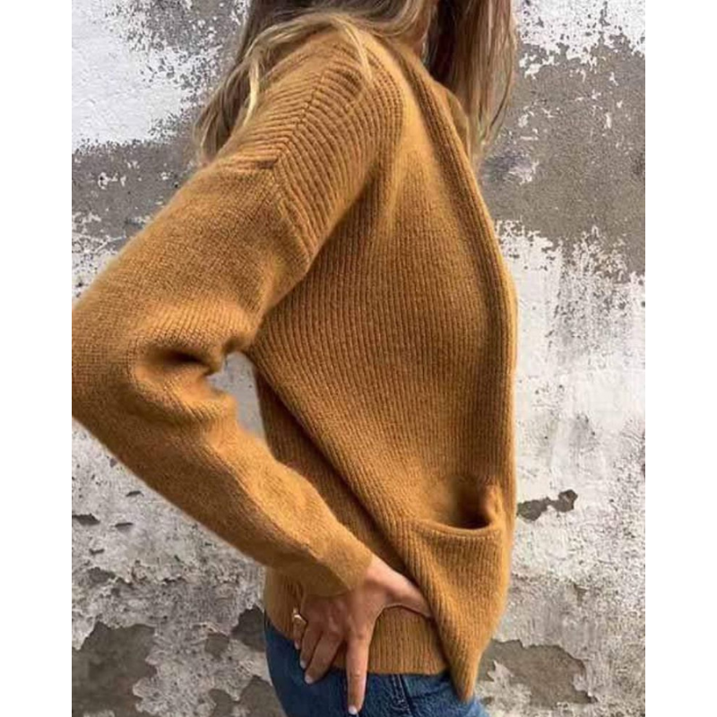 Grauer Strick-Cardigan mit Reißverschluss