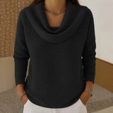 Amber - Pullover mit Wasserfallkragen
