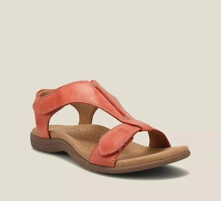 Schwarze Komfort-Sandalen mit Klettverschluss für Damen