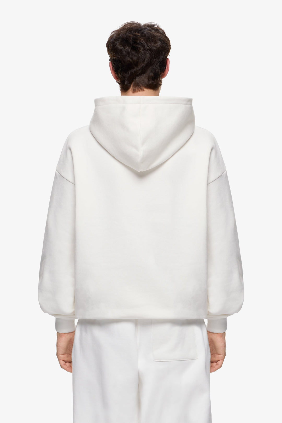 Premium Minimalistischer Hoodie in Off-White