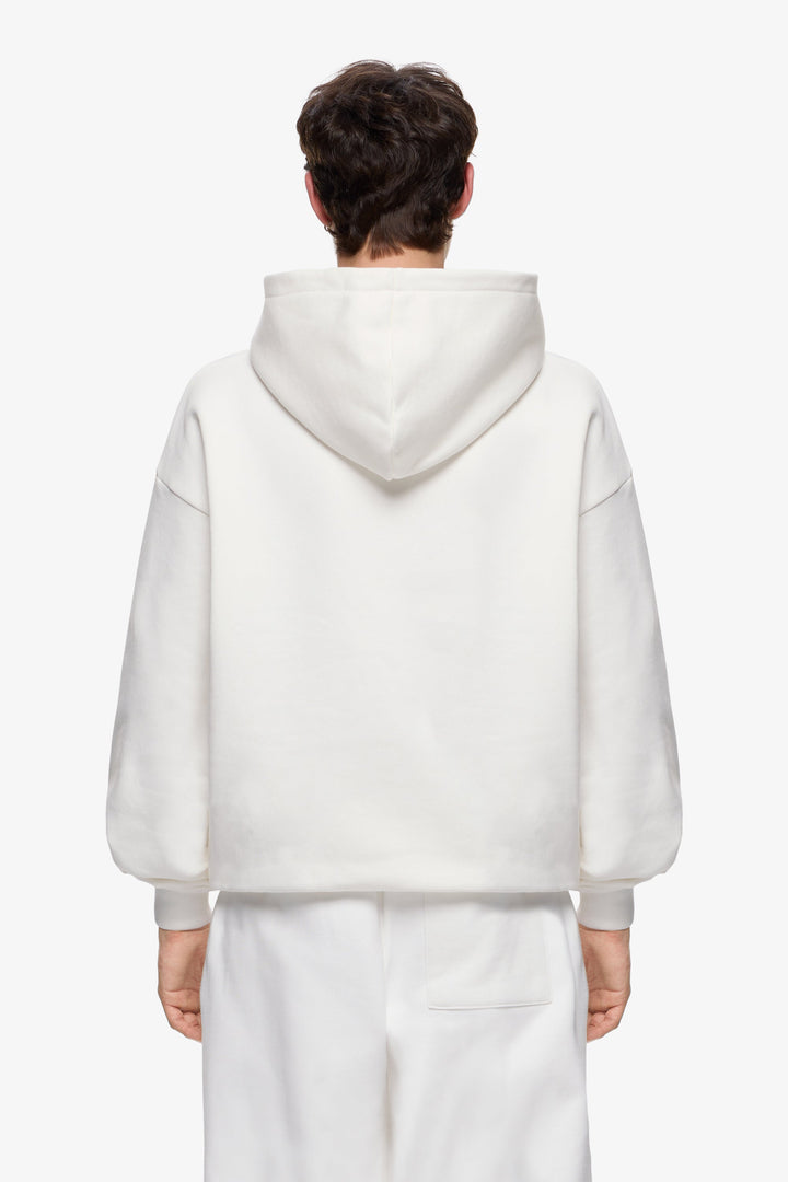 Premium Minimalistischer Hoodie in Off-White
