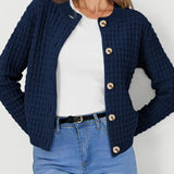Bernadette – Strickjacke in Petrol