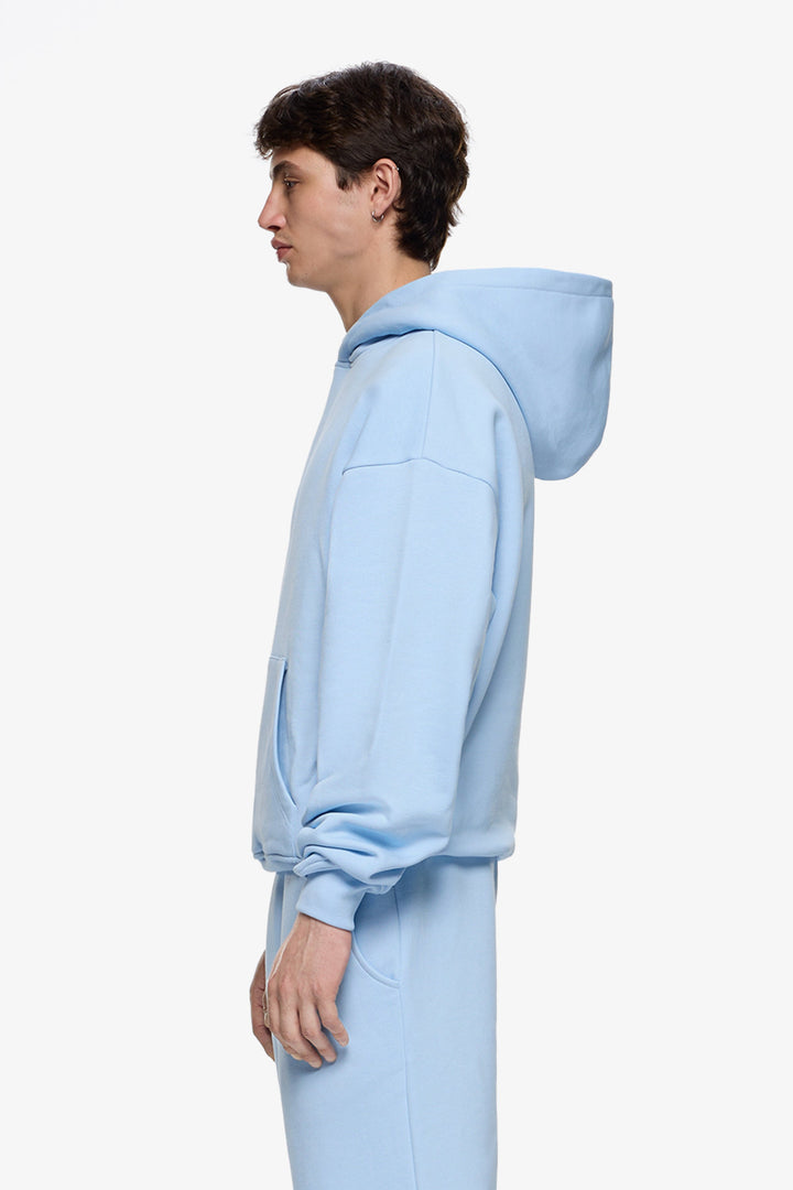 Premium Minimalistischer Hoodie in Hellblau