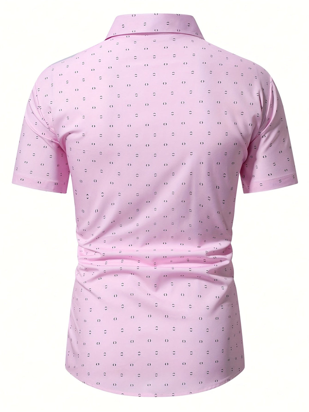 Weißes Kurzarm-Hemd mit geometrischem Muster