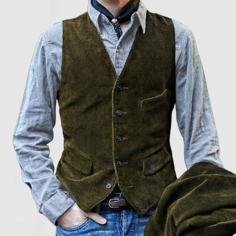 Dunkelgraues Cord-Sakko mit aufgesetzten Taschen