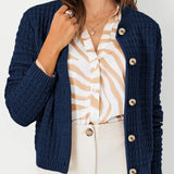 Bernadette – Strickjacke in Petrol