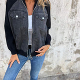 Tessa - Jacke im Material-Mix