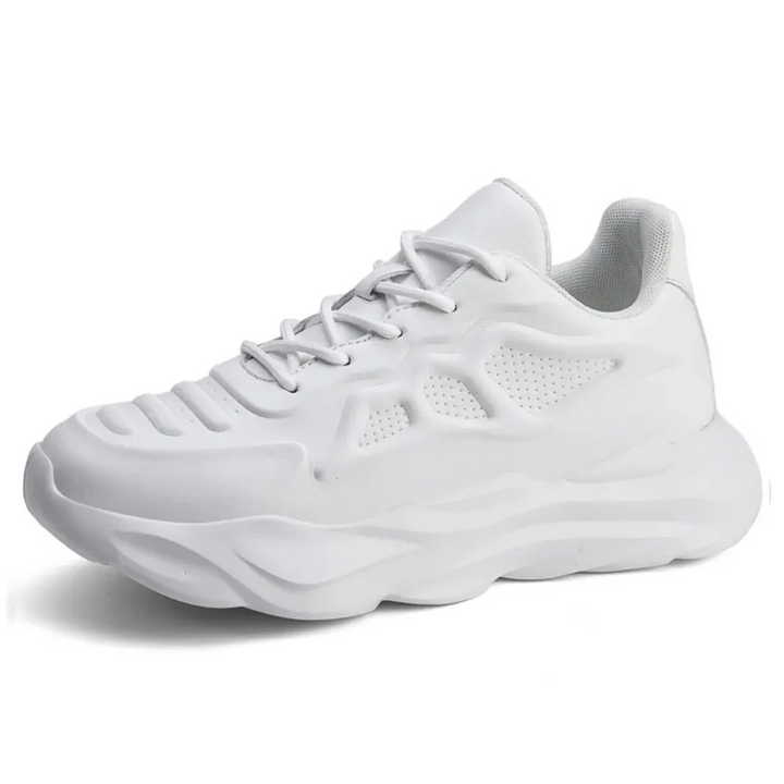 Futuristischer All-Black Sneaker mit fließenden Konturen