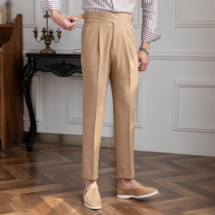 Sartoriale High-Waist Bundfaltenhose in Grau