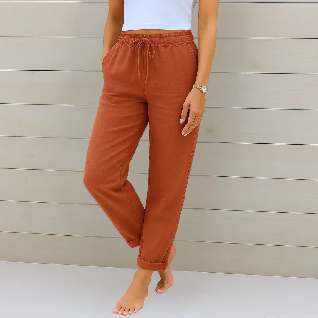 Casual Jogger-Leinenhose