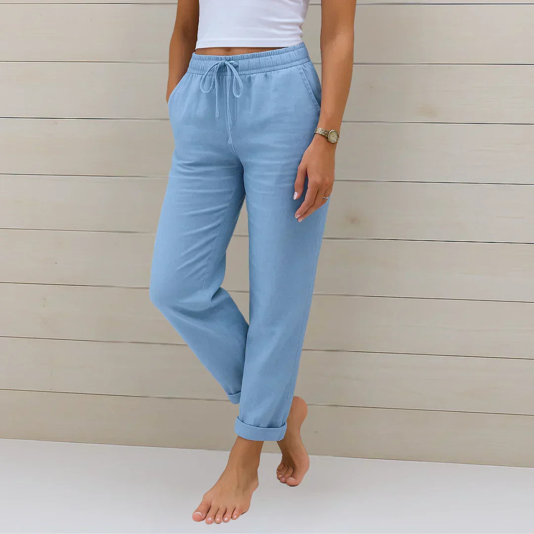 Casual Jogger-Leinenhose