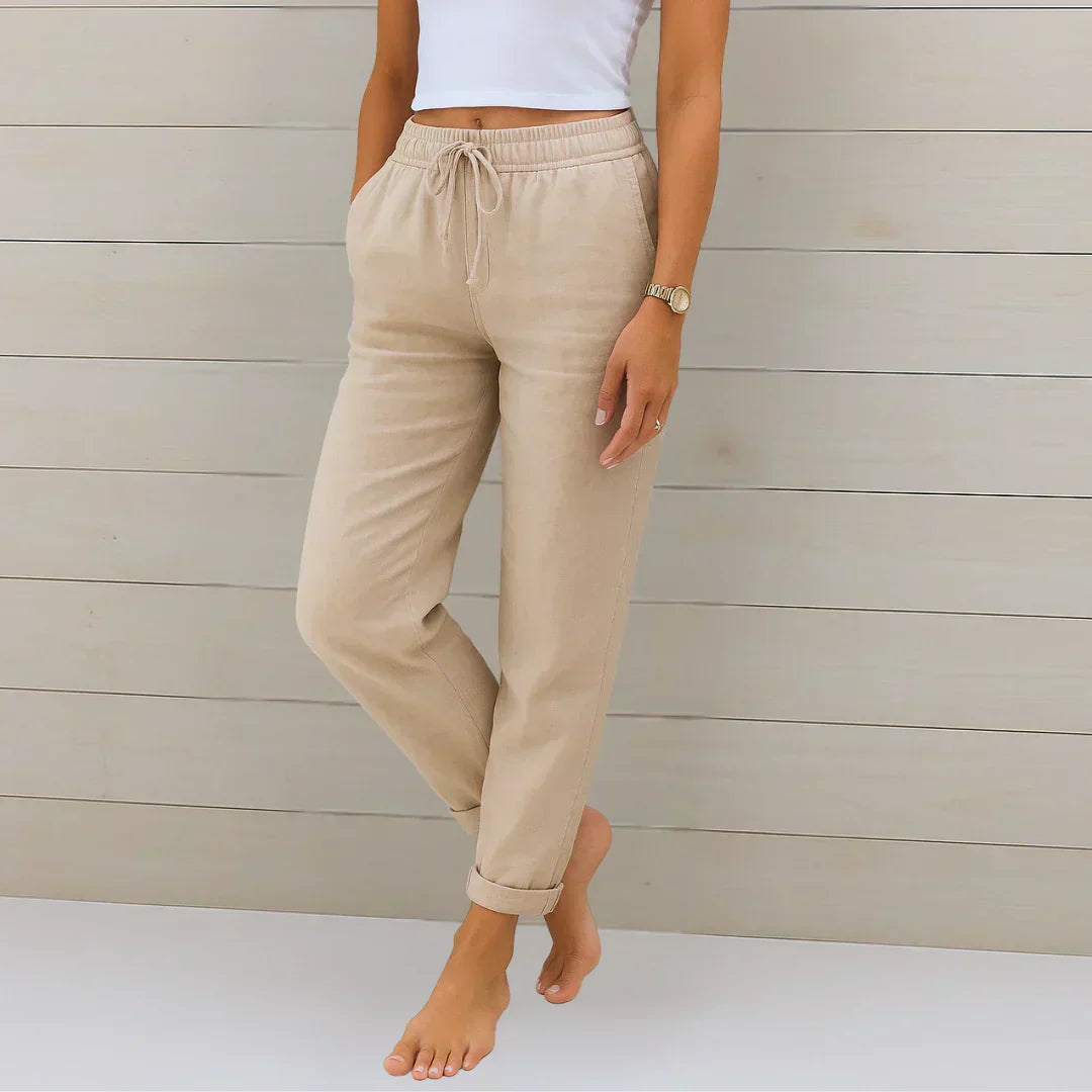Casual Jogger-Leinenhose