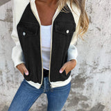 Odette - Jeansjacke im Material-Mix