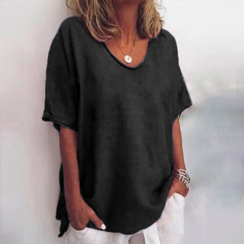 Altrosafarbenes Damen-Oversize-Shirt mit Rundhalsausschnitt