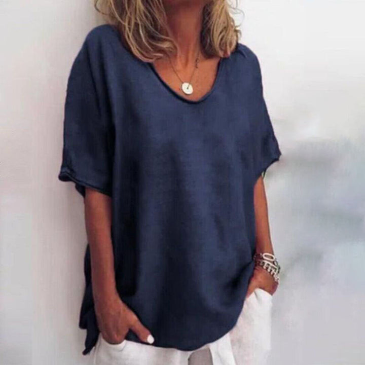 Altrosafarbenes Damen-Oversize-Shirt mit Rundhalsausschnitt