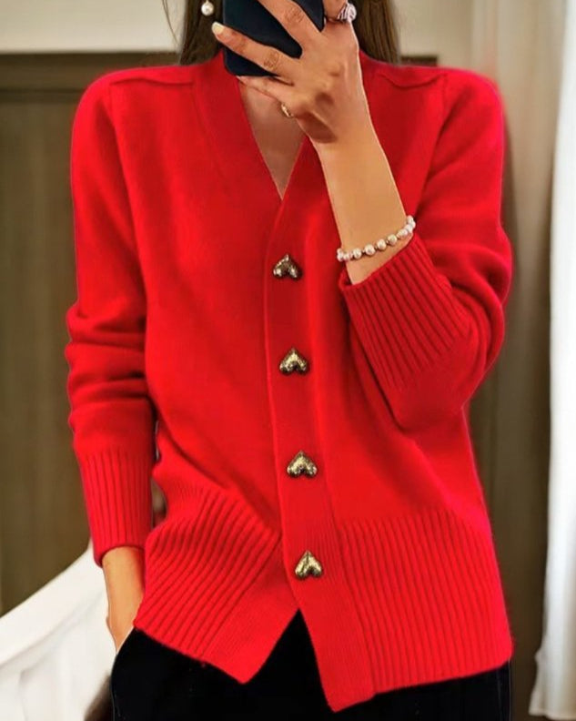 Cardigan mit V-Ausschnitt