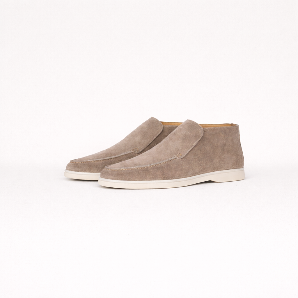 Premium Veloursleder Slip-On in Greige
