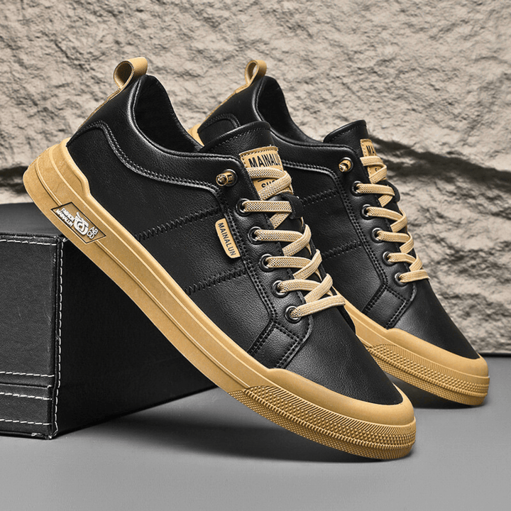 Cleaner Casual-Sneaker mit Camel-Akzenten
